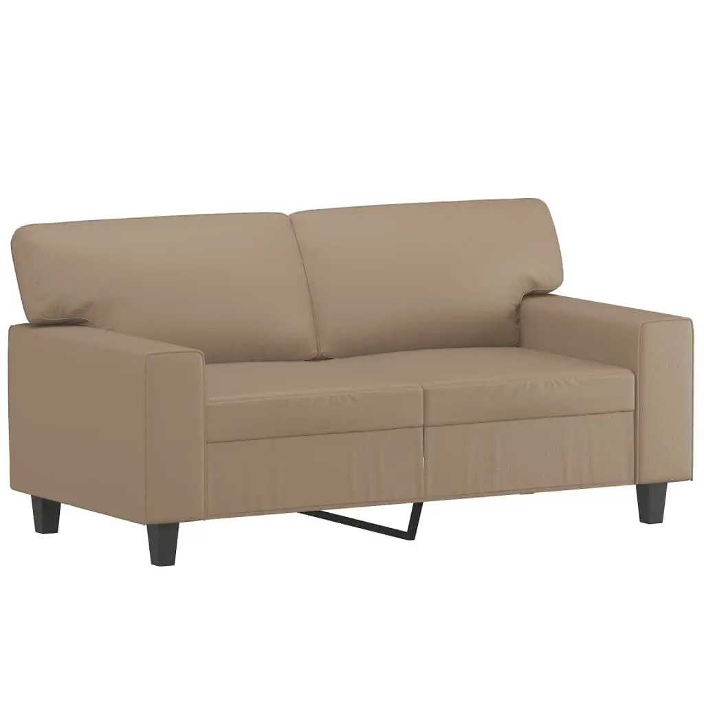 Brown Faux Leather Sofa Set