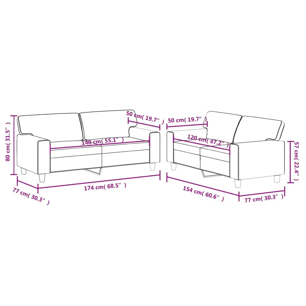 Brown Faux Leather Sofa Set