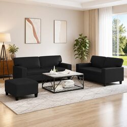 Friendly 3 Piece Sofa Set with Footstool for You