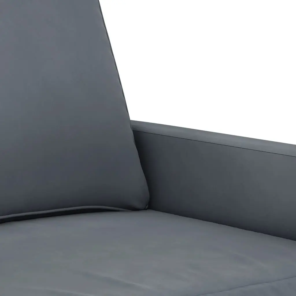 4 Piece Sofa Set Grey Velvet with Pillows Footstool Living Room Furniture