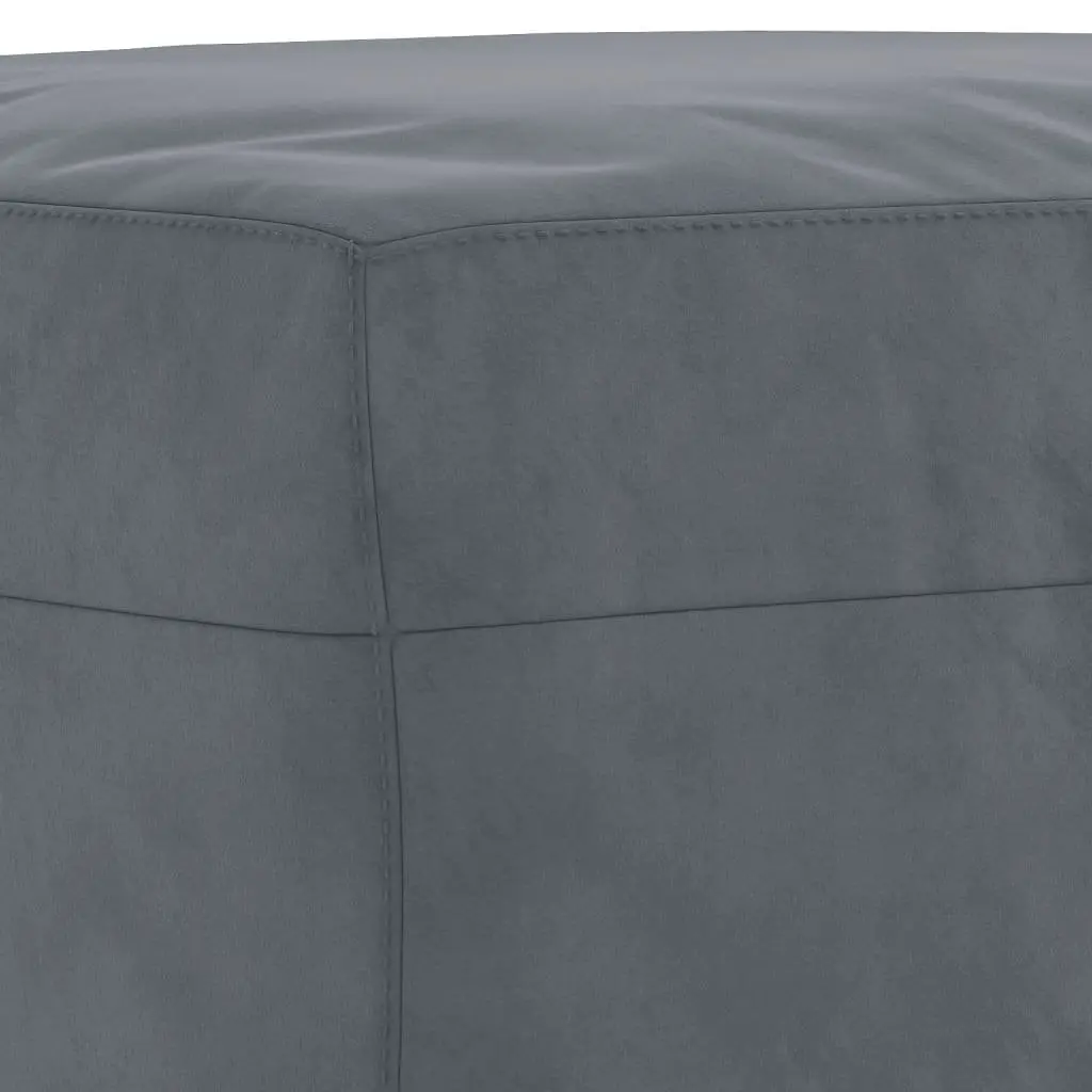4 Piece Sofa Set Grey Velvet with Pillows Footstool Living Room Furniture