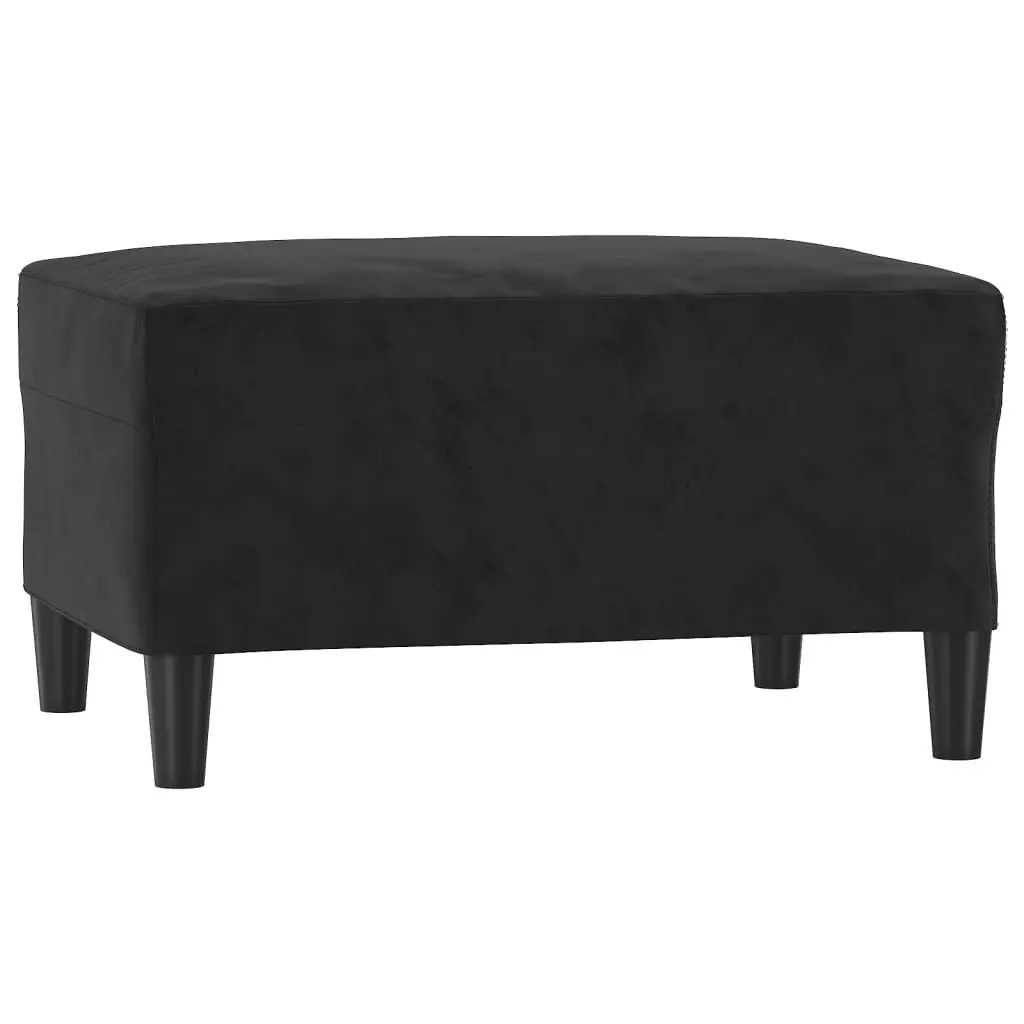 4-Piece Black Velvet Sofa Set