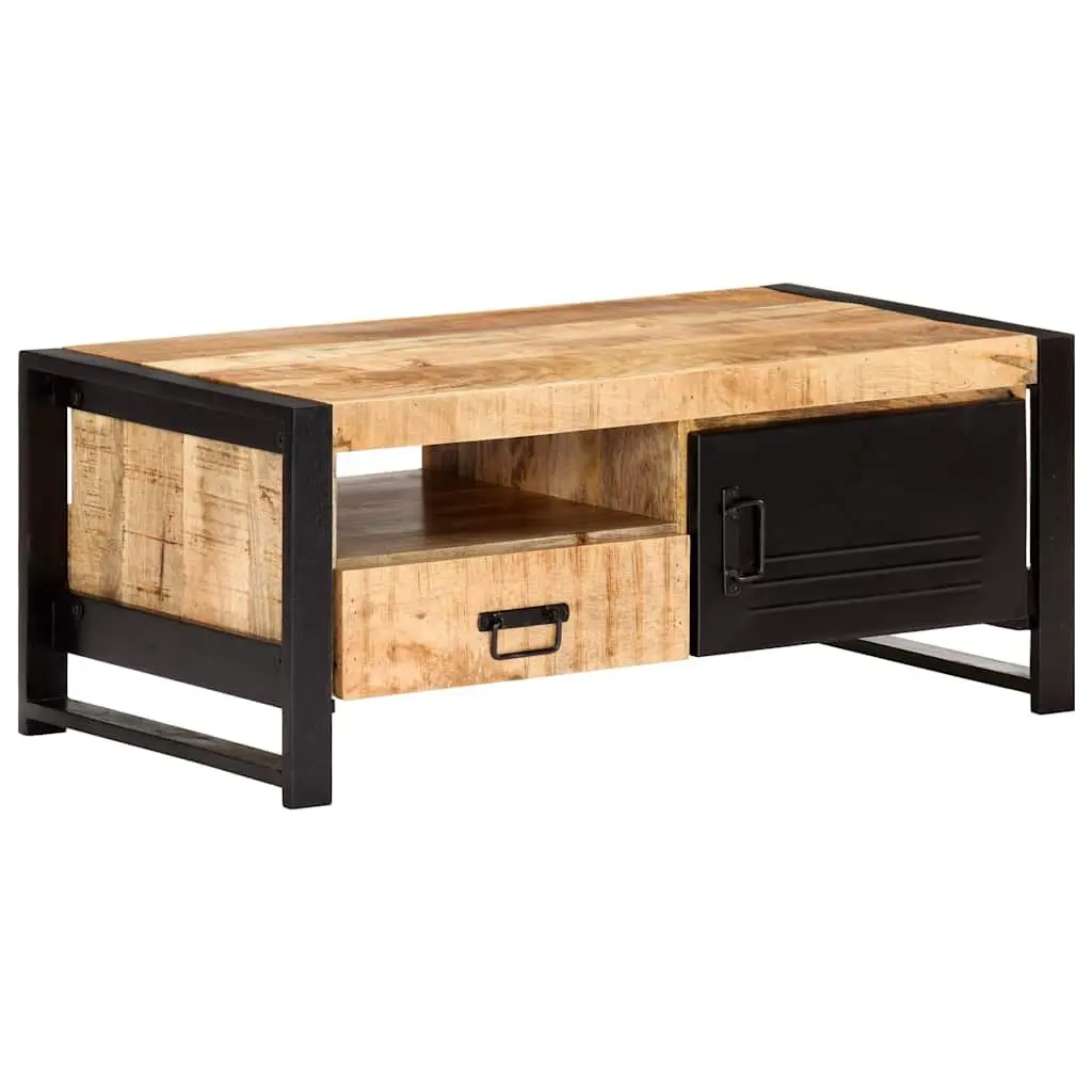 Coffee Table 100x50x40cm with Storage Door Drawer Shelf Industrial Living Room