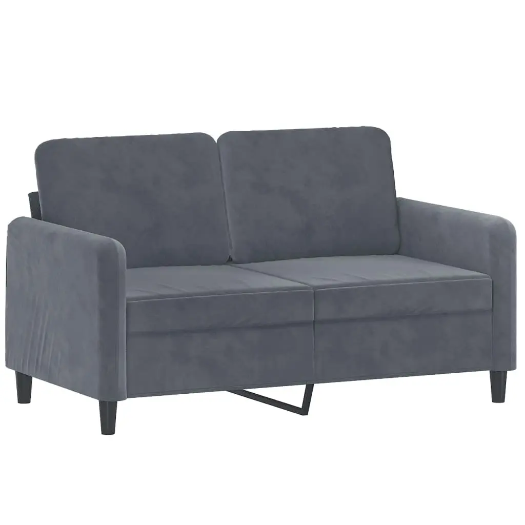 3 Piece Sofa Set Grey Velvet Lounge Couch Armchair Footstool Living Room