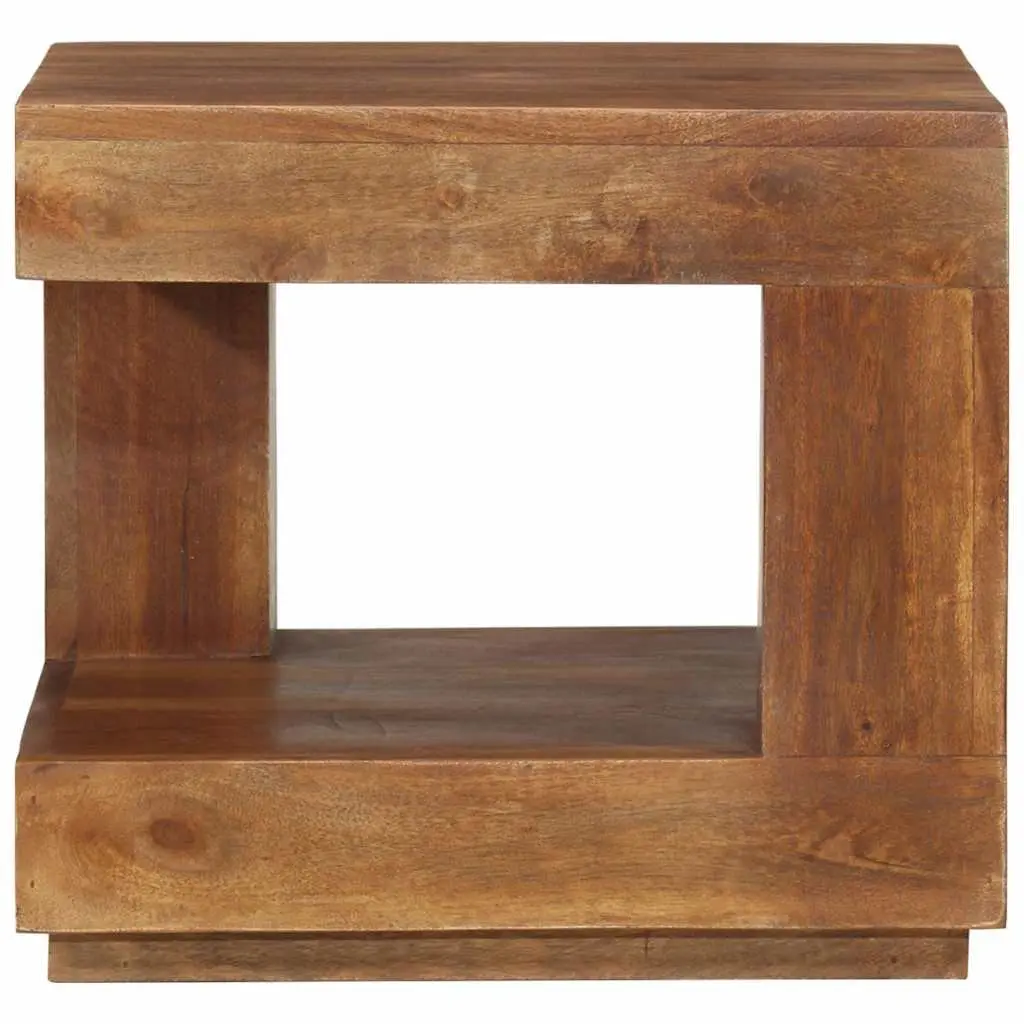 Coffee Table Vintage Style Solid Acacia Wood with Storage Shelf 45x45x40 cm Brown