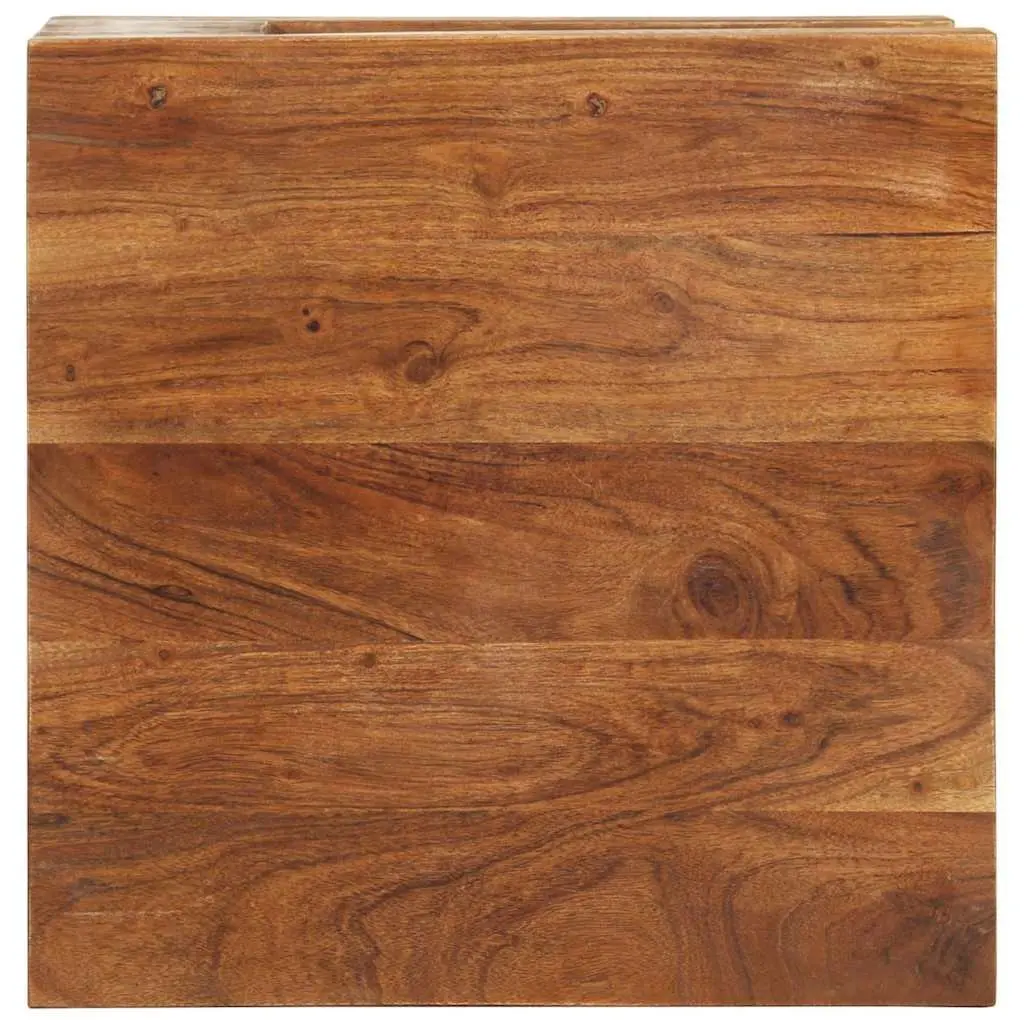 Coffee Table Vintage Style Solid Acacia Wood with Storage Shelf 45x45x40 cm Brown