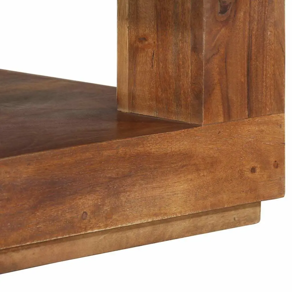 Coffee Table Vintage Style Solid Acacia Wood with Storage Shelf 45x45x40 cm Brown