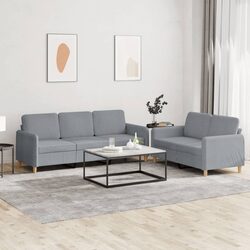 Your Comfortable 2-Piece Light Grey Sofa Set Awaits