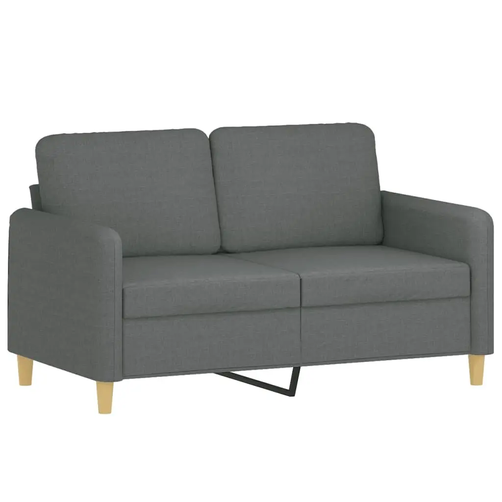 2 Piece Sofa Set Dark Grey Fabric Lounge Suite Comfortable Padded Cushions