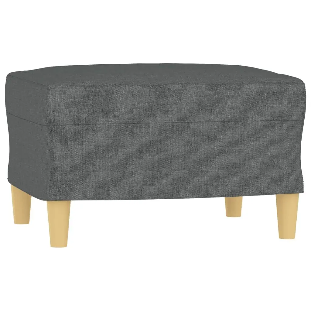 Grey Fabric Sofa Set 3 Piece Living Room Furniture with Cushions and Footstool