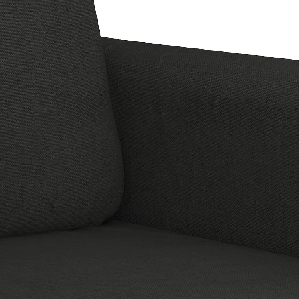 3 Piece Sofa Set in Black Fabric