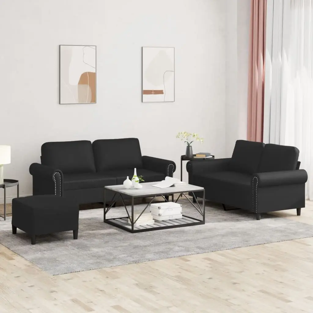 3 Piece Sofa Set with Footstool