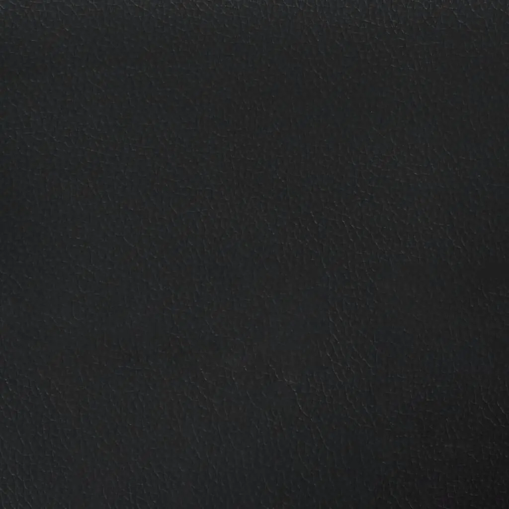3 Piece Sofa Set with Throw Pillows Footstool Black Faux Leather Living Room