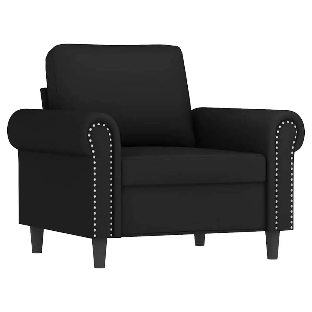 4 Piece Sofa Set Black Velvet Compact Living Room Sectional