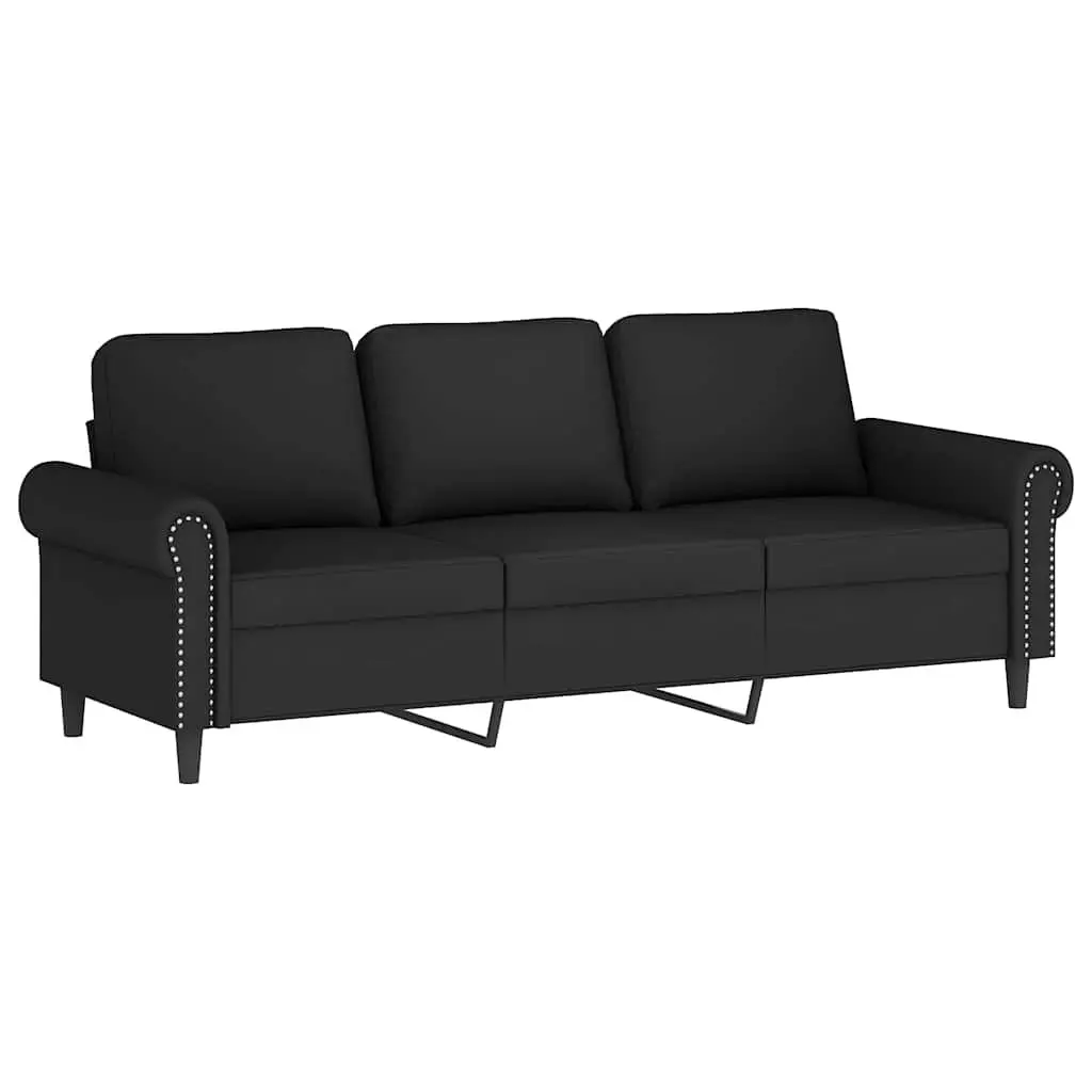 4 Piece Sofa Set Black Velvet Compact Living Room Sectional