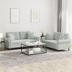 Cozy Up with a Stylish Grey Velvet Sofa Set for Your Living Room