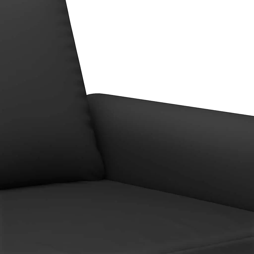 Black Velvet 2 Piece Sofa Set with Throw Pillows