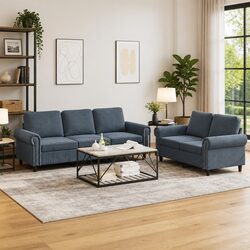 Your Cozy Grey Velvet Sofa Set Awaits You