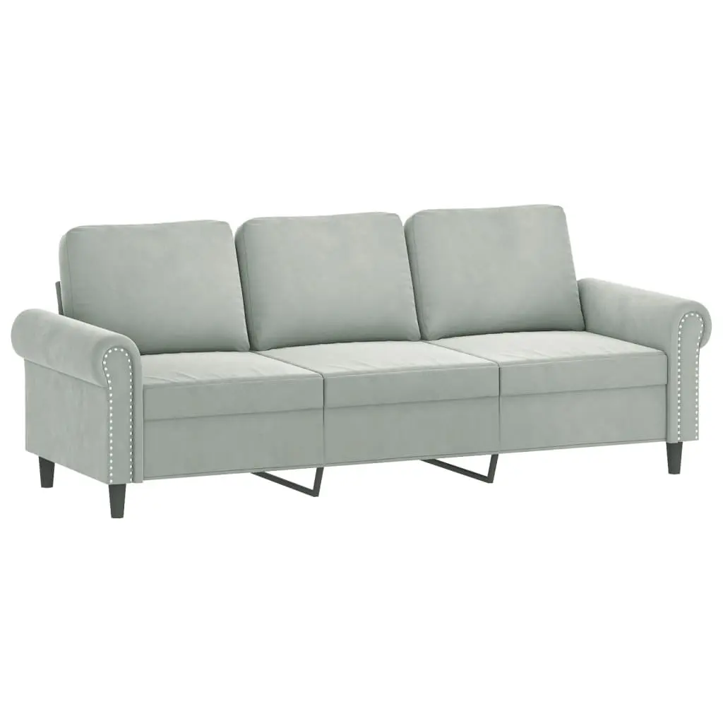Grey Velvet Sofa Set