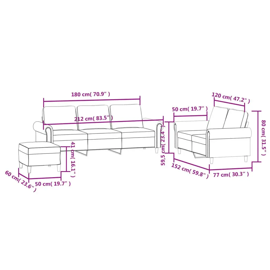 Grey Velvet Sofa Set