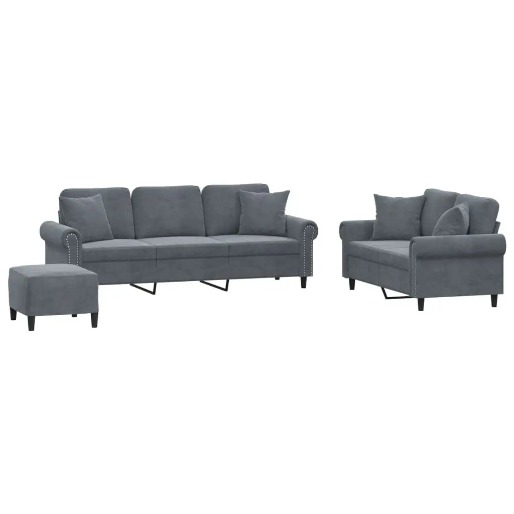 3 Piece Sofa Set with Footstool