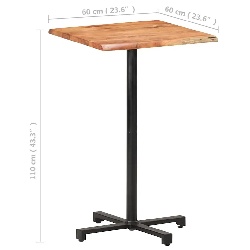 Bar Table Live Edge Solid Acacia Wood 60x60x110cm Kitchen Dining Furniture