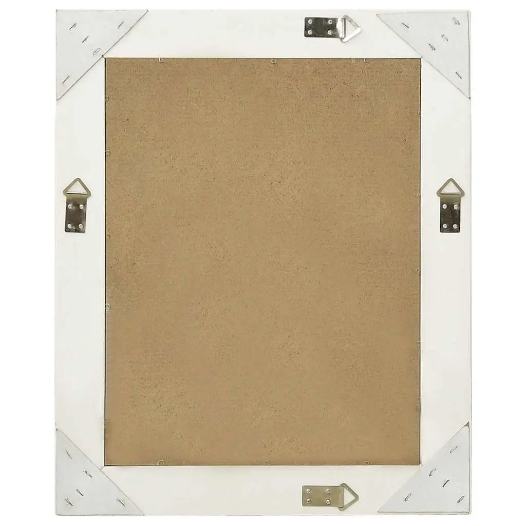 Ornate Frame Wall Mirror Baroque Style 50x60cm White Decor