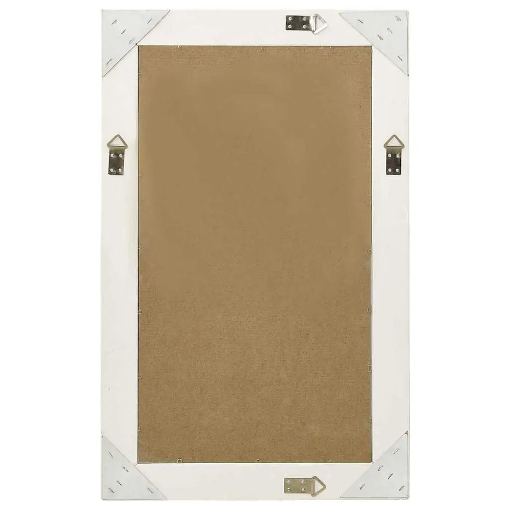 Wall Mirror Baroque Style White Ornate Frame Bevelled Edge 50 x 80 cm