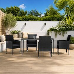 Your Outdoor Oasis: 5 Piece Dining Set in Black