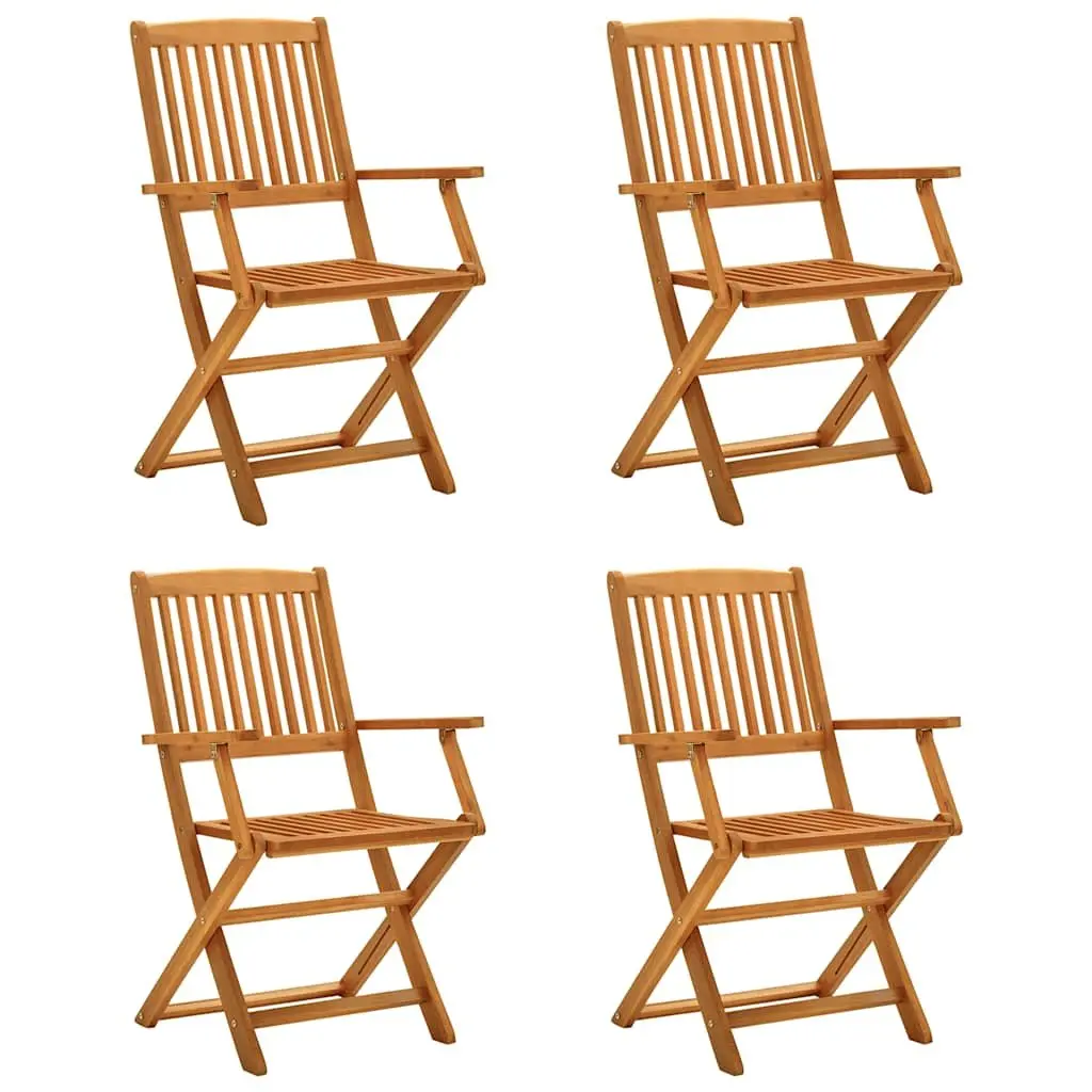 5 Piece Garden Dining Set Solid Acacia Wood Outdoor Furniture Brown