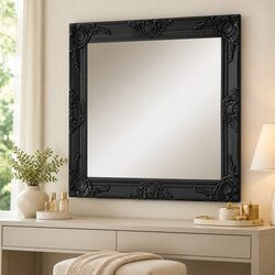 60x60 cm Wall Mirror with Baroque Style Frame