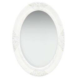 Add Style with This 50x70 cm White Baroque Wall Mirror