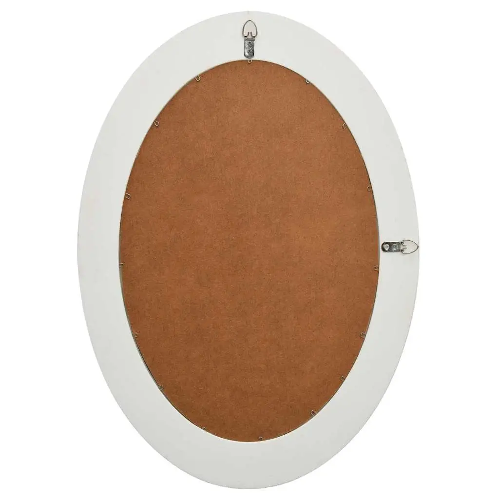 Wall Mirror Baroque Style Ornate Frame 50x70 cm White