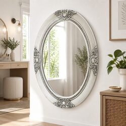 Friendly Silver Baroque Wall Mirror 50x70 cm