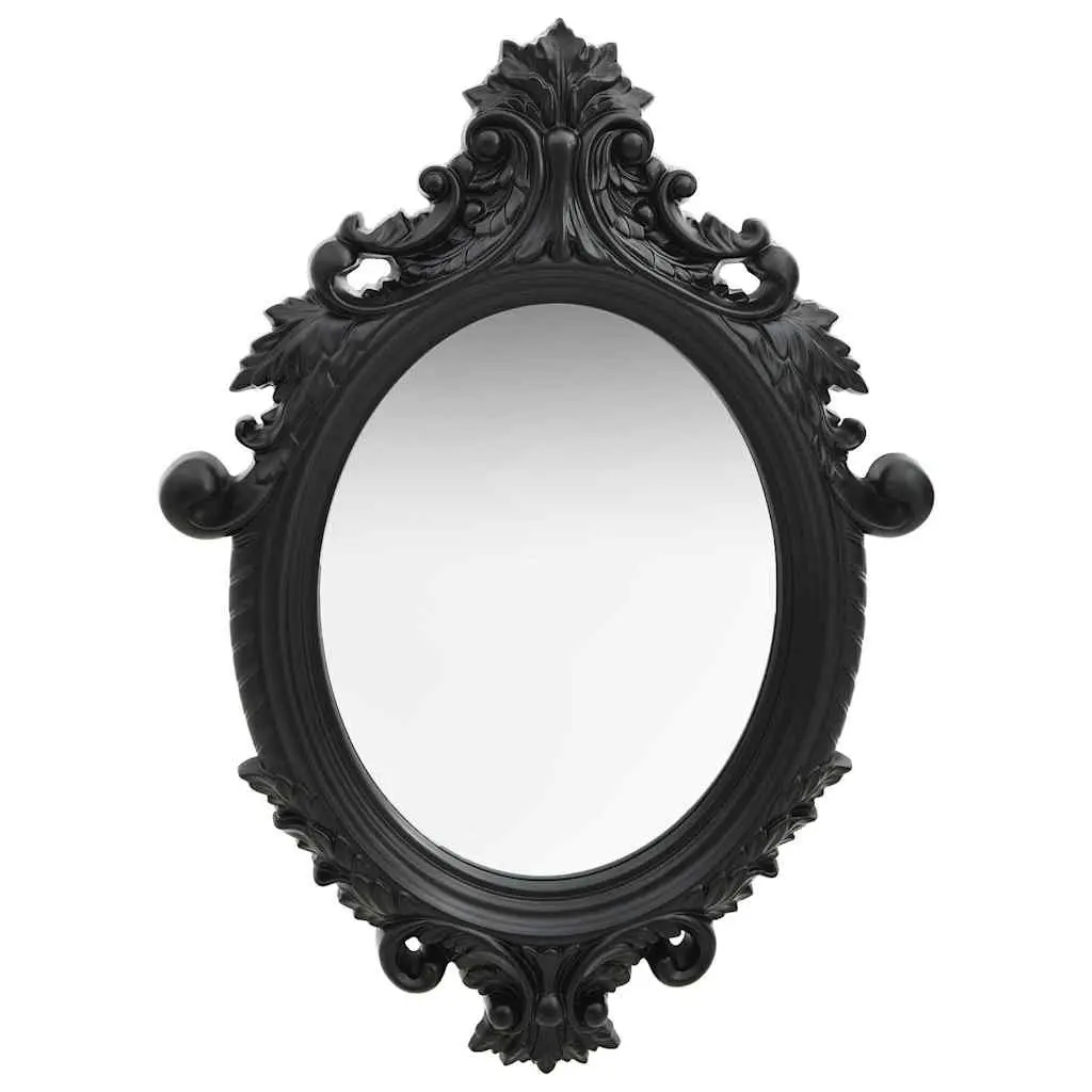 Wall Mirror Castle Style Black Ornate Frame 56x76cm