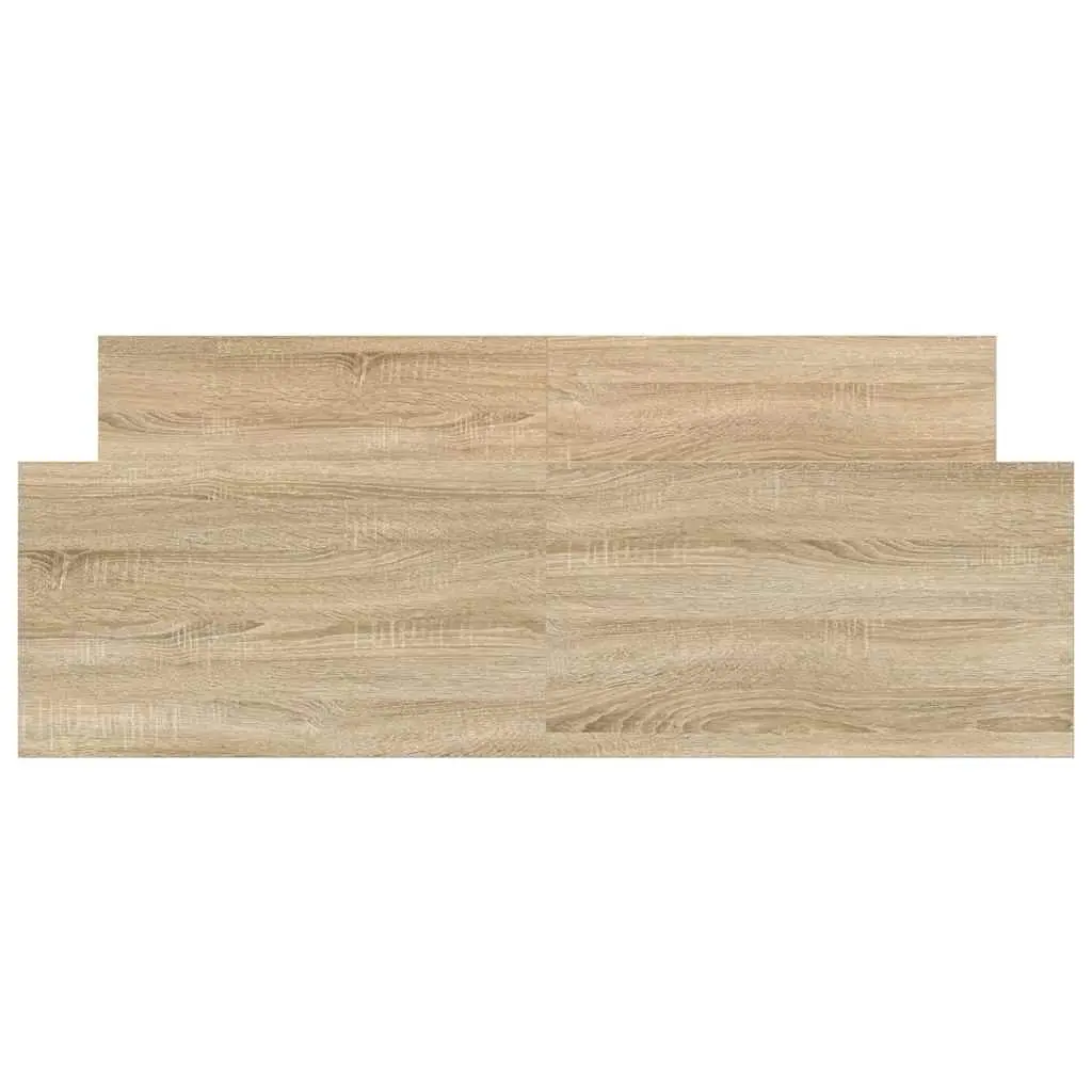 Bed Frame Engineered Wood 135x190 cm Sonoma Oak Brown Headboard Footboard Slats