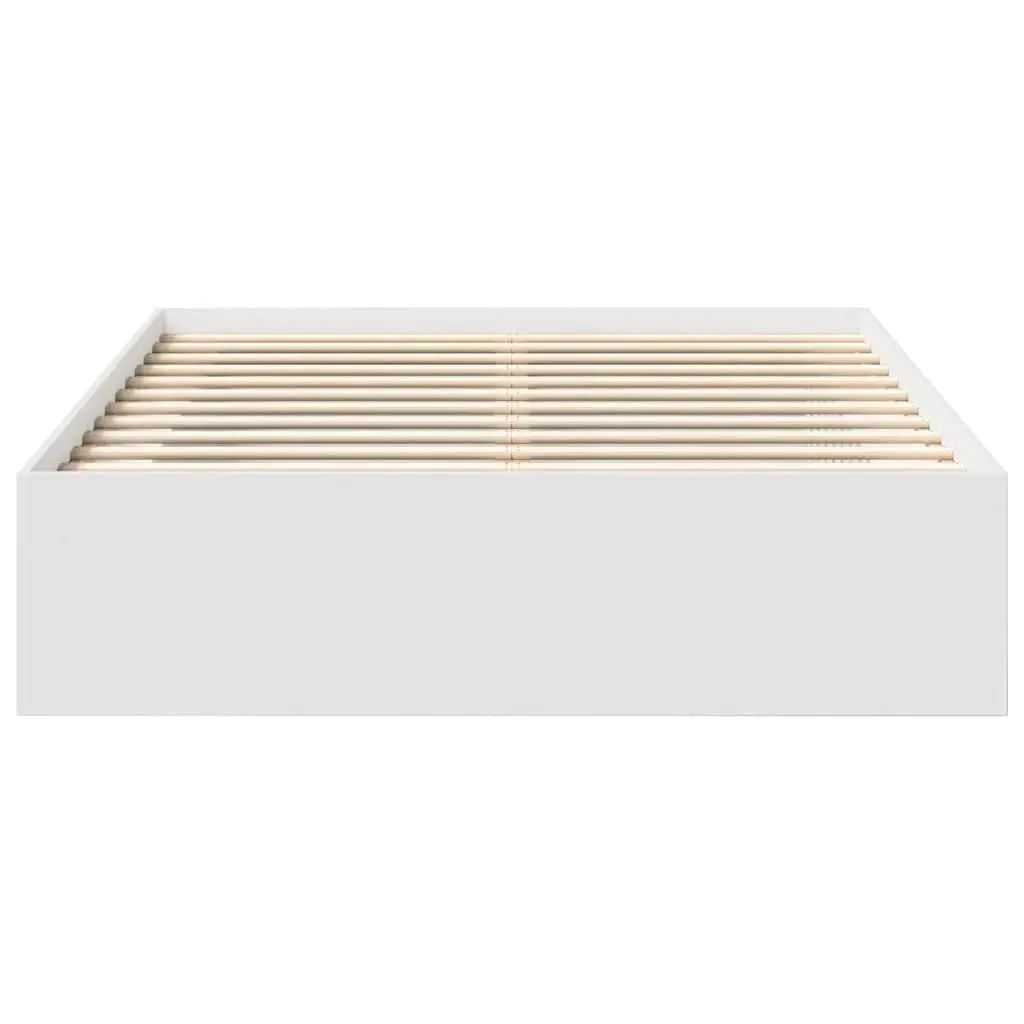 White Bed Frame Modern with Storage Compartments 150x200 cm