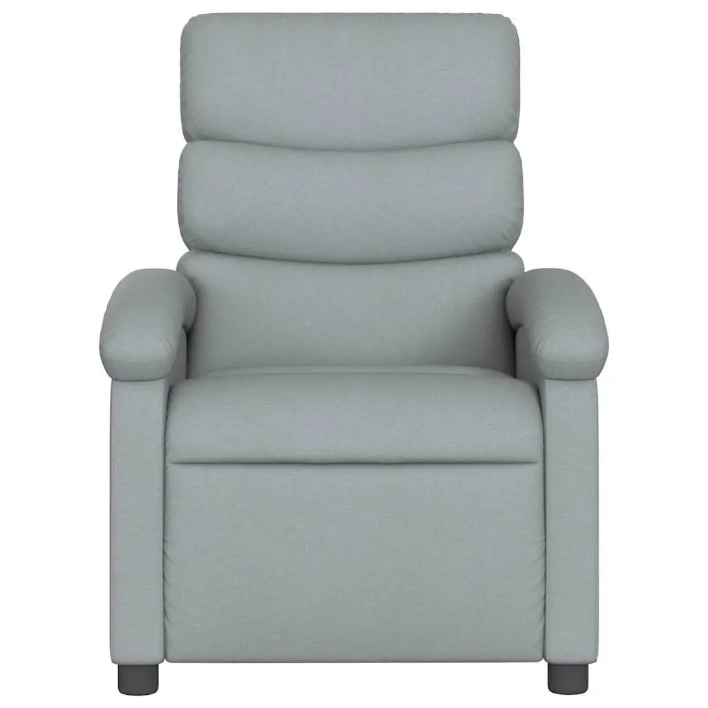 Manual Recliner Massage Chair with 6 Vibration Points in Grey Fabric and Thickly Padded Seat