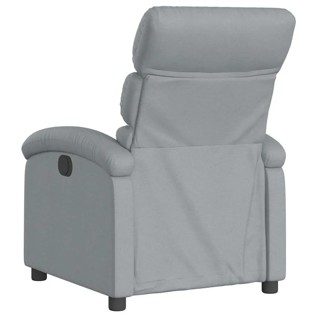 Manual Recliner Massage Chair with 6 Vibration Points in Grey Fabric and Thickly Padded Seat