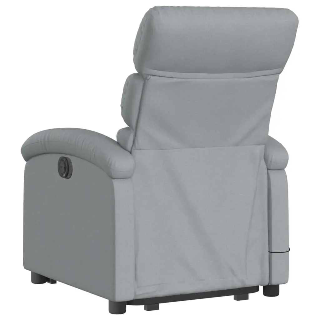 Stand Up Massage Recliner Chair Grey Fabric Power Lift Manual Recline Armchair