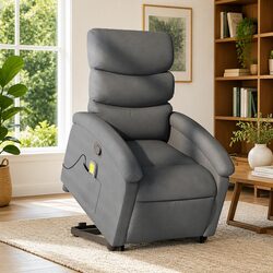 Friendly Grey Fabric Massage Recliner Chair