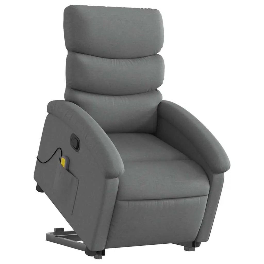 Grey Fabric Electric Recliner Chair with Power Lift Function for Elderly Relaxation and Vibration Massage