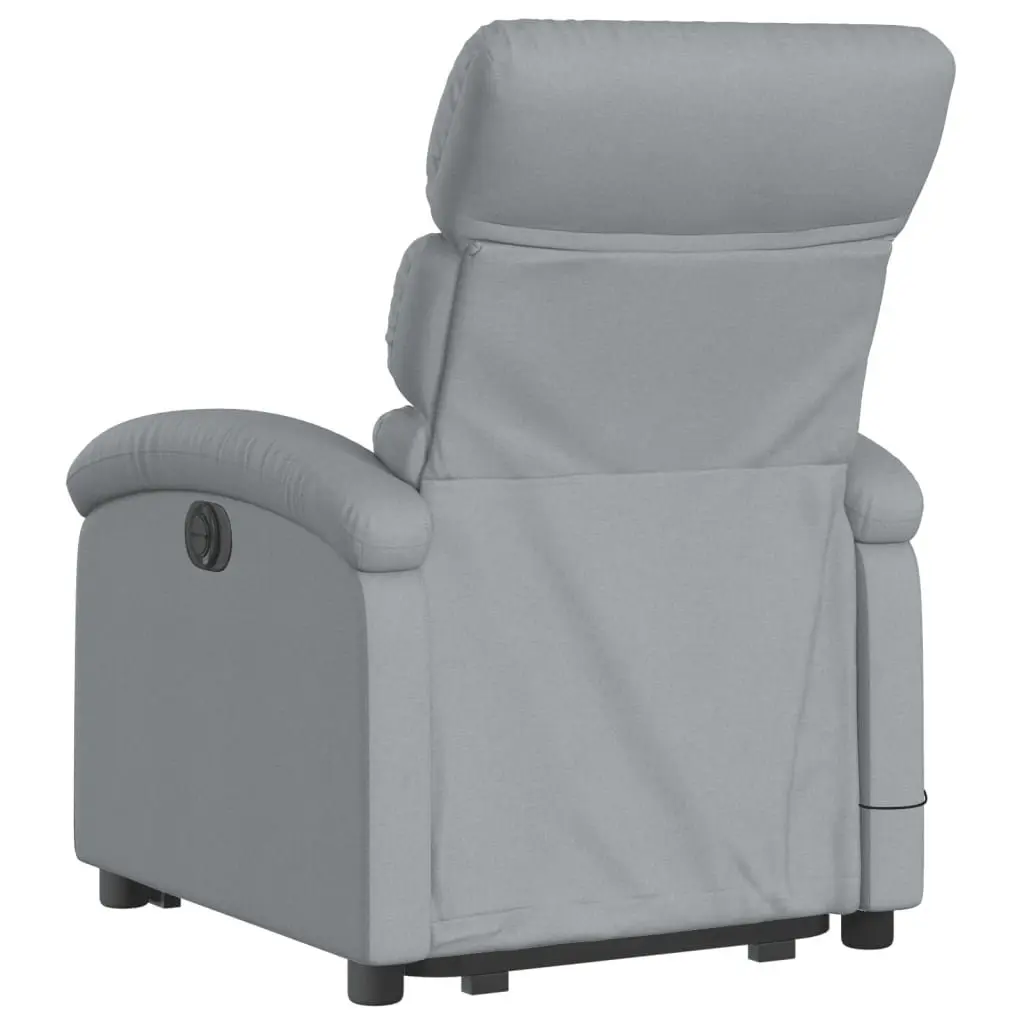 Electric Massage Recliner Chair Power Lift Light Grey Fabric