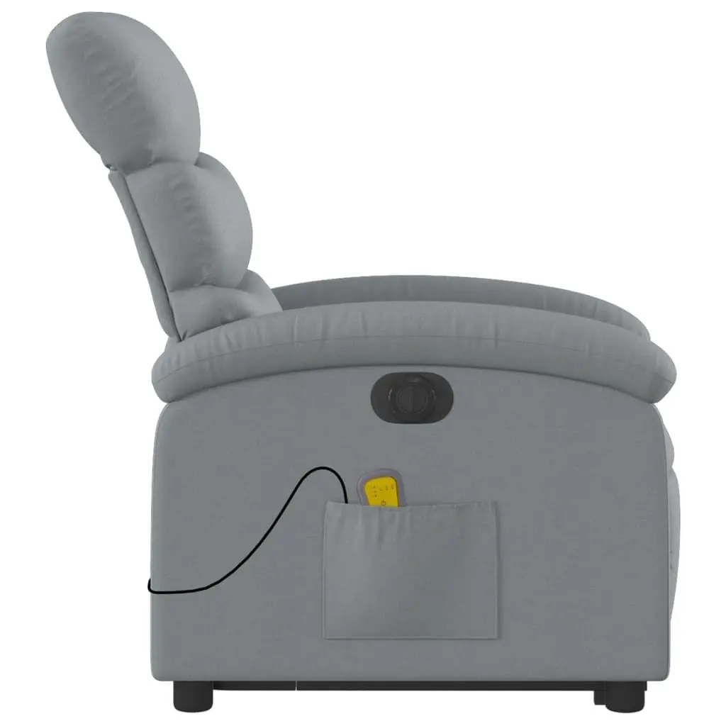 Electric Massage Recliner Chair Power Lift Light Grey Fabric