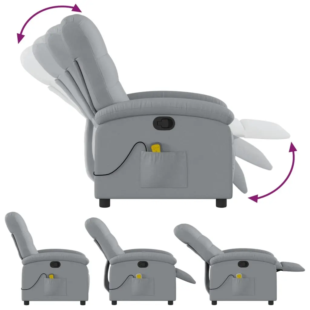 Grey Fabric Massage Recliner Chair