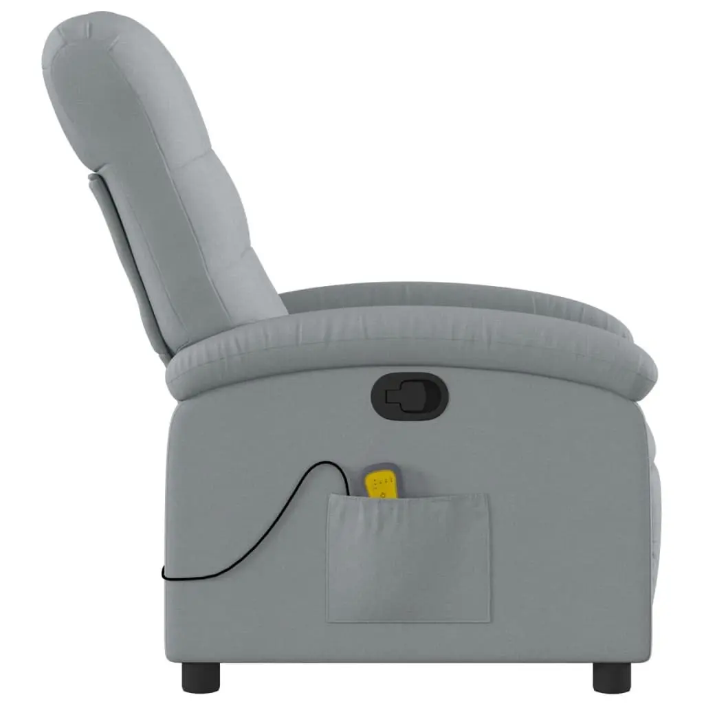 Grey Fabric Massage Recliner Chair