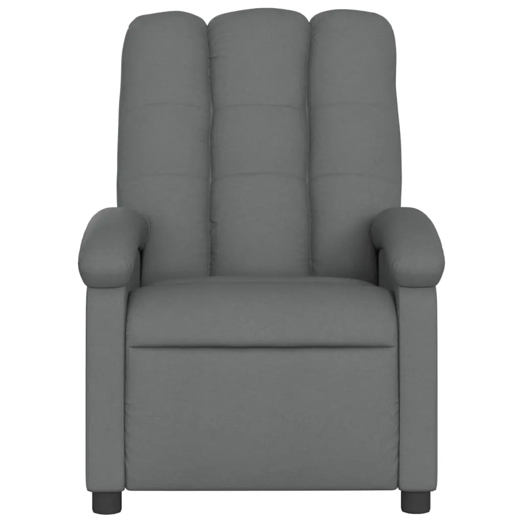 Massage Recliner Chair Grey Fabric Manual Reclining Armchair with 6 Vibration Massage Points