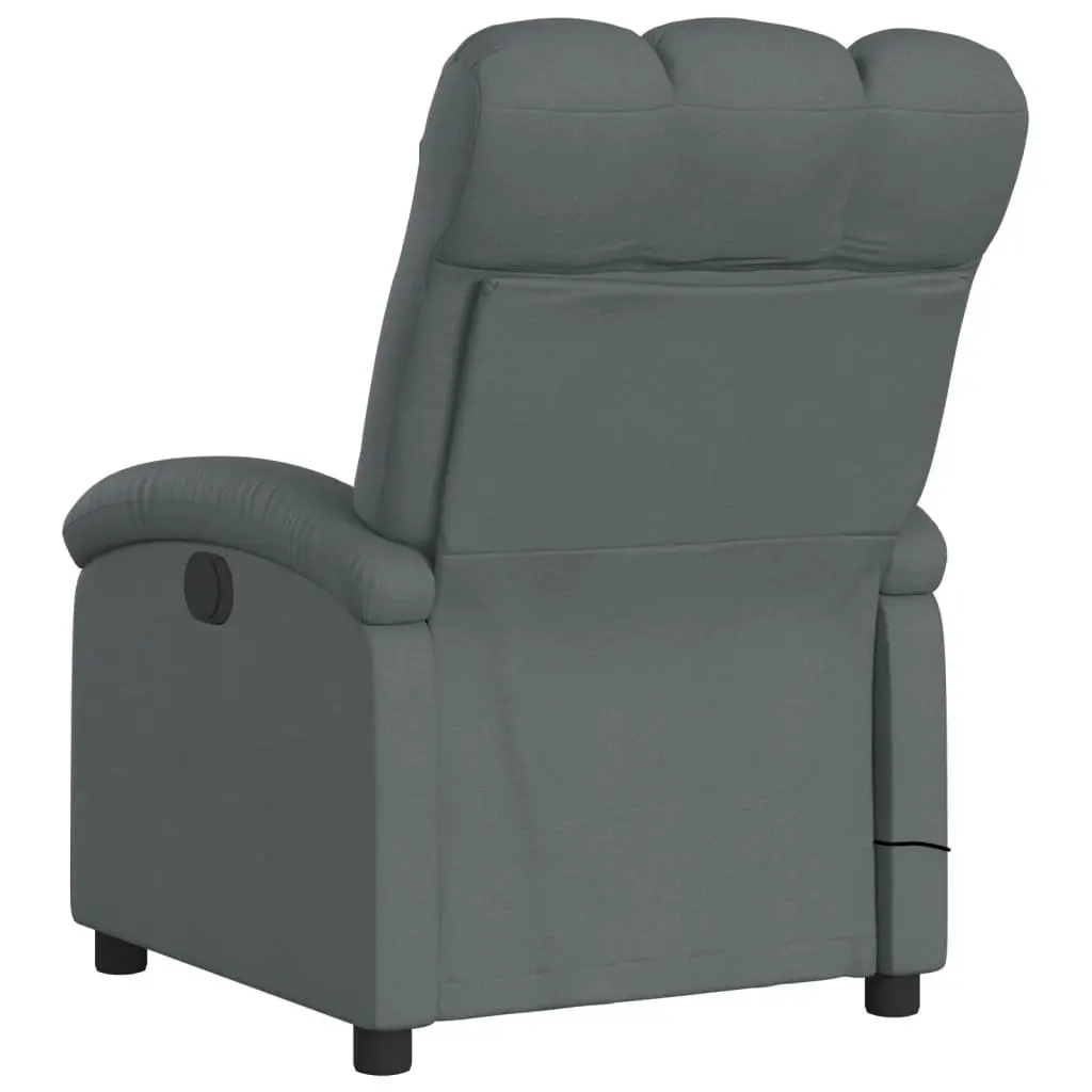 Massage Recliner Chair Grey Fabric Manual Reclining Armchair with 6 Vibration Massage Points
