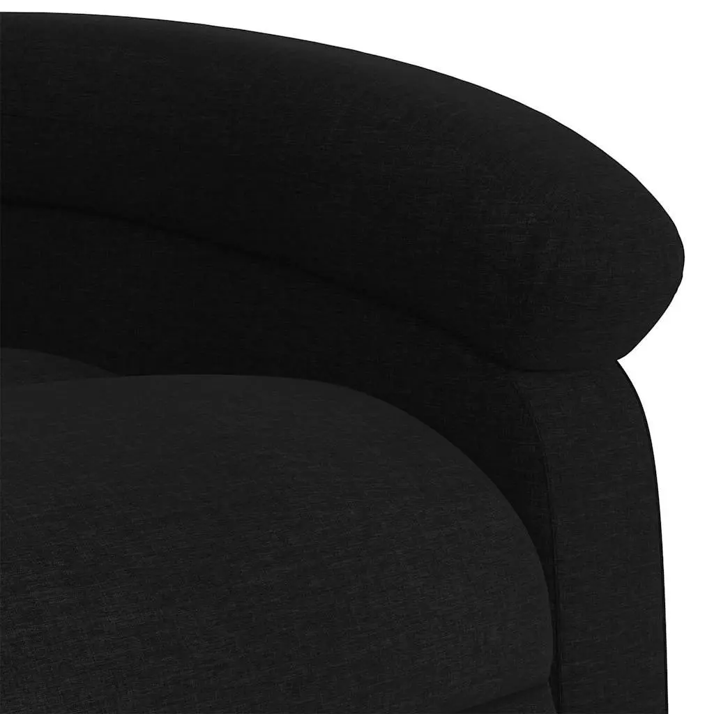 Massage Recliner Chair Black Fabric Manual Recline Vibration 6 Points