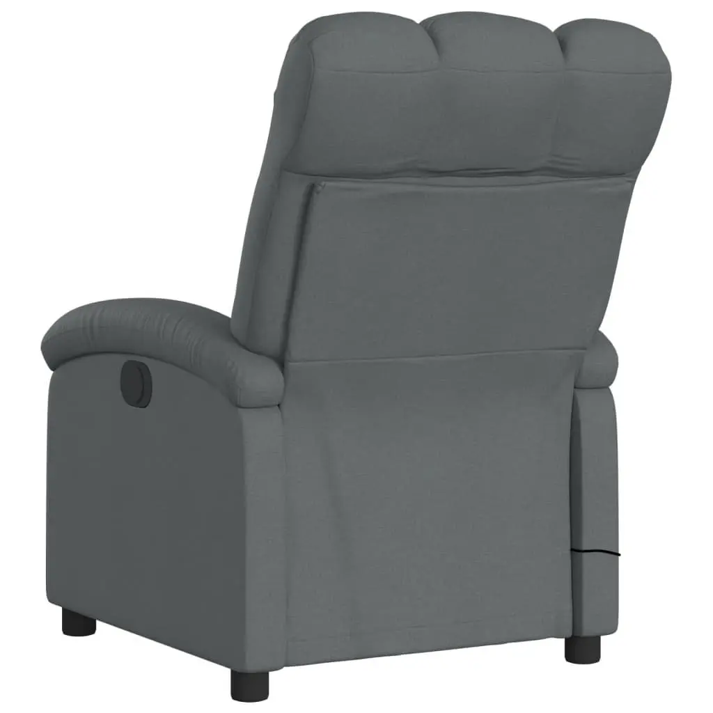 Electric Massage Recliner Chair Grey Fabric Adjustable 135 Degrees